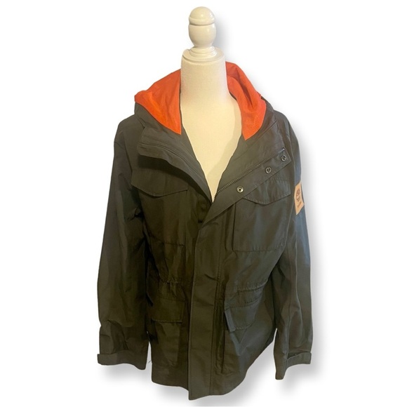 Timberland Men's Ludlow Mountain M65 Dark Green Waterproof Jacket Size Large - Picture 3 of 7